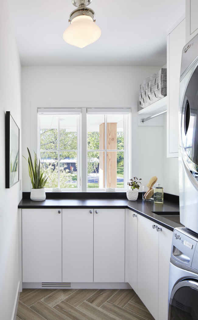 Black And White Laundry Room