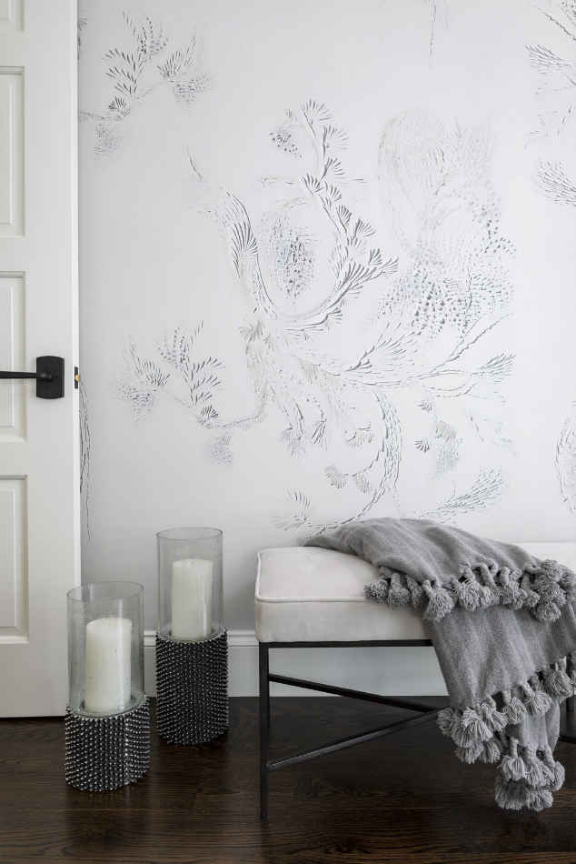 Chinoiserie Wallpaper With Bench And Candles
