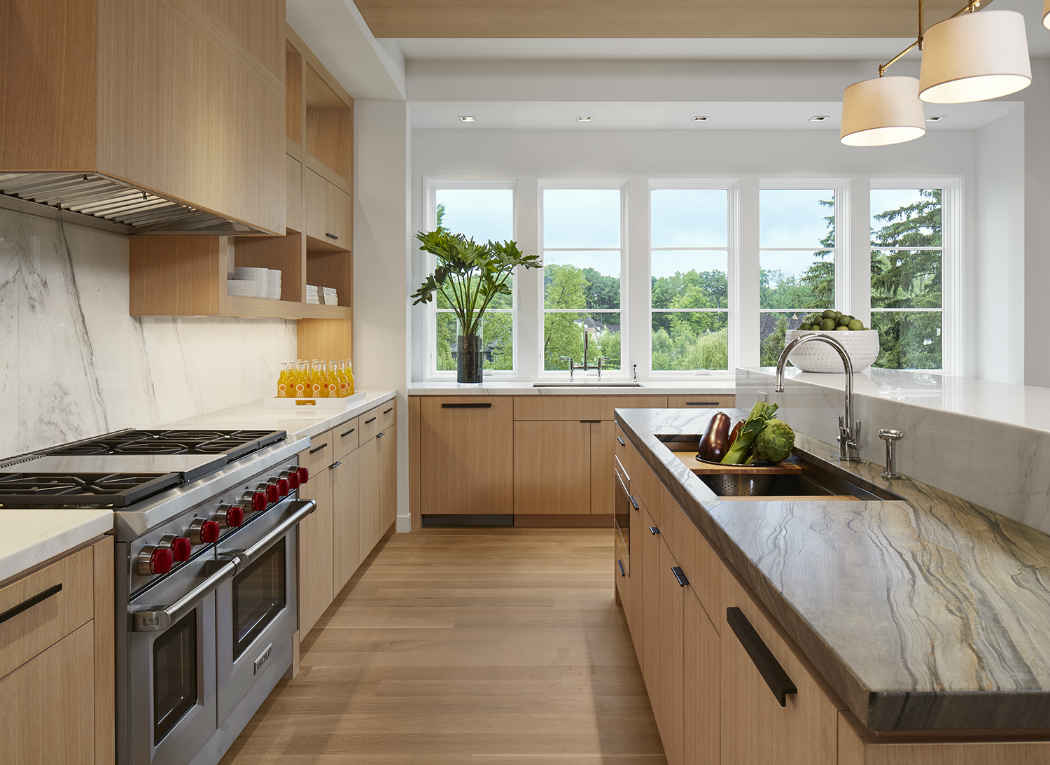 Kitchen Interior Design With Two Tone Countertops