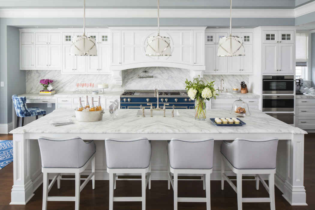 White Kitchen With Large Island