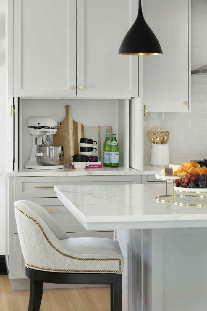 Beautiful White Kitchen With Black Accents