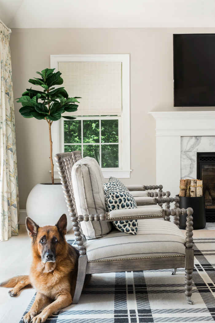 Living Room Interior Design With Marble Fireplace