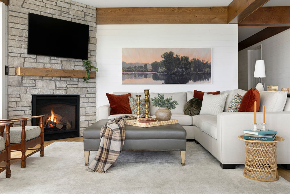 Balsam Wi Lake House Living Room Design O'hara Interiors