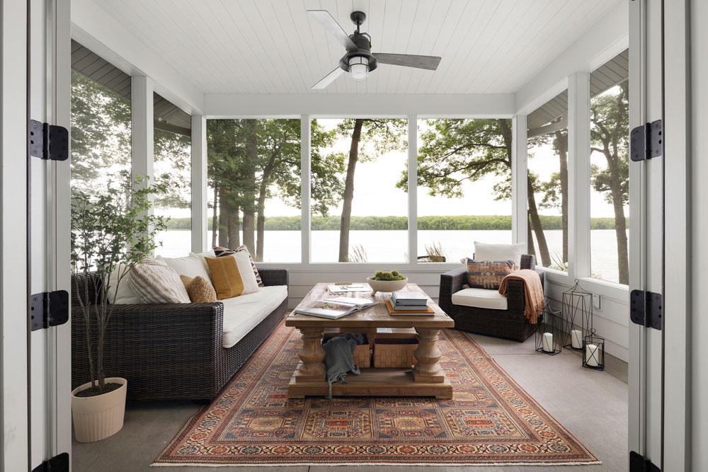 Lake House Three Season. Porch Design O'hara Interiors