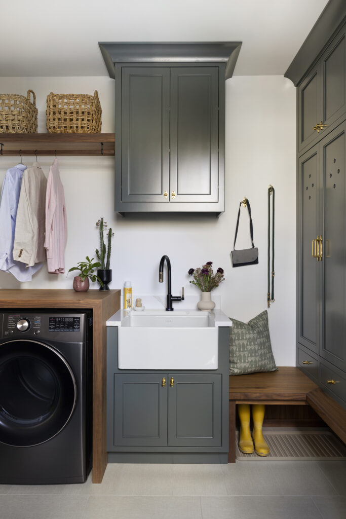 Lake house mudroom, remodel, Knoxville Gray paint color