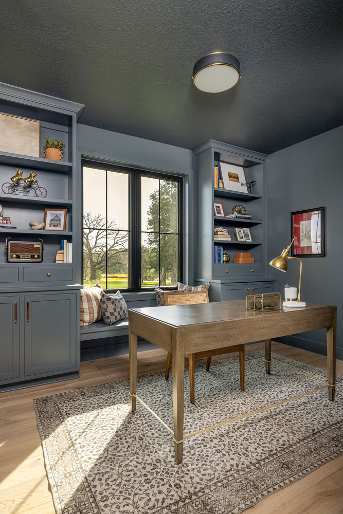 13 Color Drenched Modern Farmhouse Office O'hara Interiors