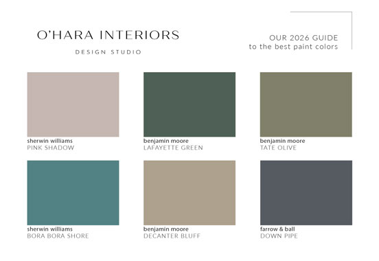O’Hara Interiors 2026 Guide To The Best Paint Colors